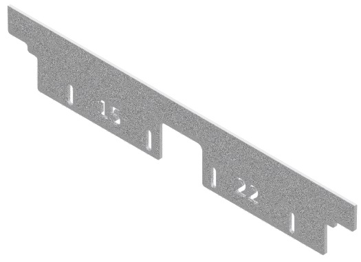 Produktbild UBK 300 015  -  Unterflur-Bodenkanal UBK 300 Endstück-Kante für 15 und 22mm Vertiefung